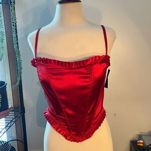 Silky Red Corset